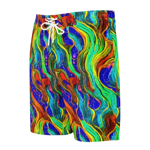 Tidal Technicolor on a Men's Board Shorts