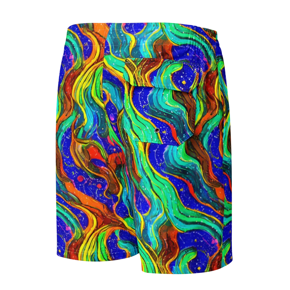 Tidal Technicolor on Men's Board Shorts — Back