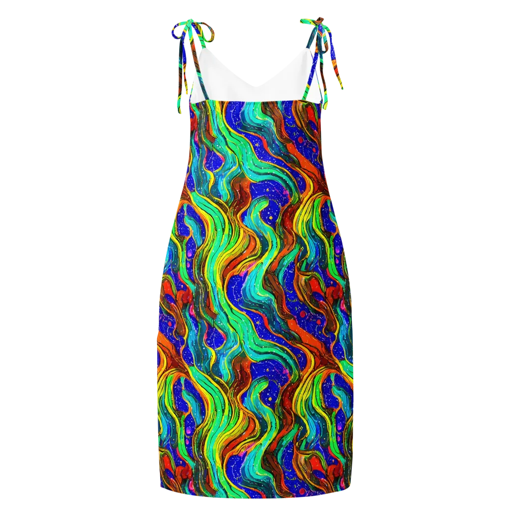 Tidal Technicolor on Slip Dress — Back