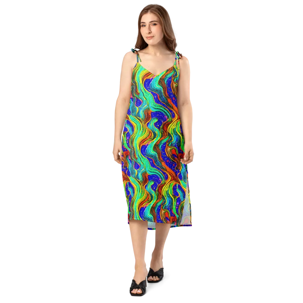 Tidal Technicolor on Slip Dress — Front