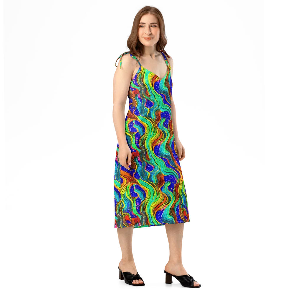 Tidal Technicolor on Slip Dress — Right Front