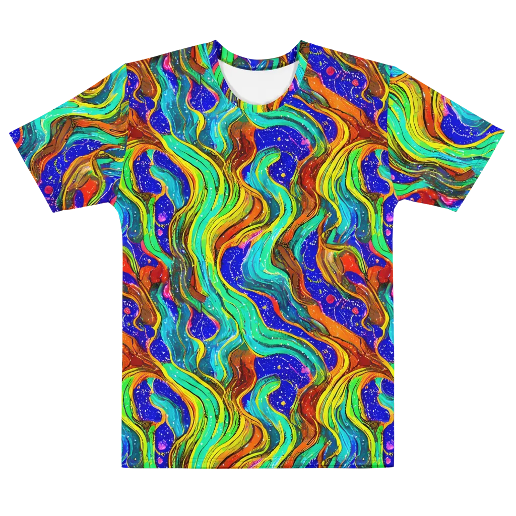 Tidal Technicolor on Men's Cotton Crew Neck T-Shirt — Front
