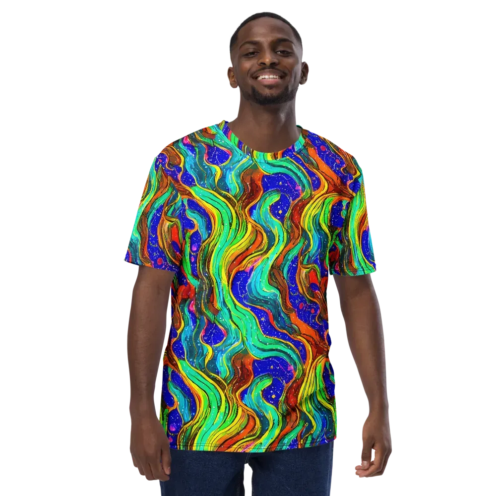 Tidal Technicolor on Men's Crew Neck T-Shirt — Front