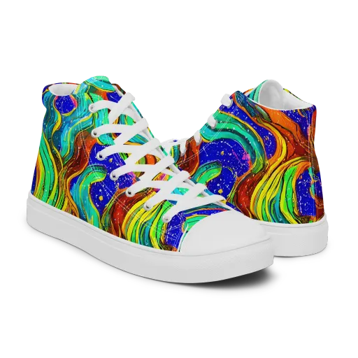 Tidal Technicolor on a Men's High Top Canvas Shoes