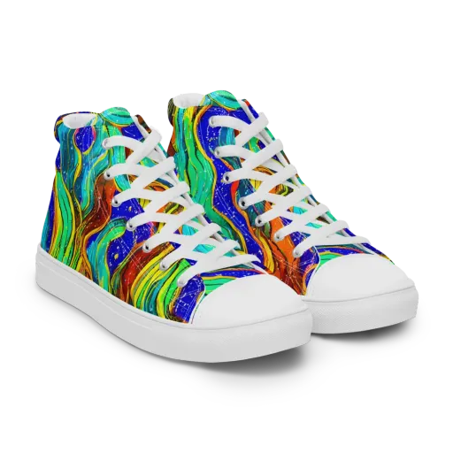 Tidal Technicolor on a Women's High Top Canvas Shoes