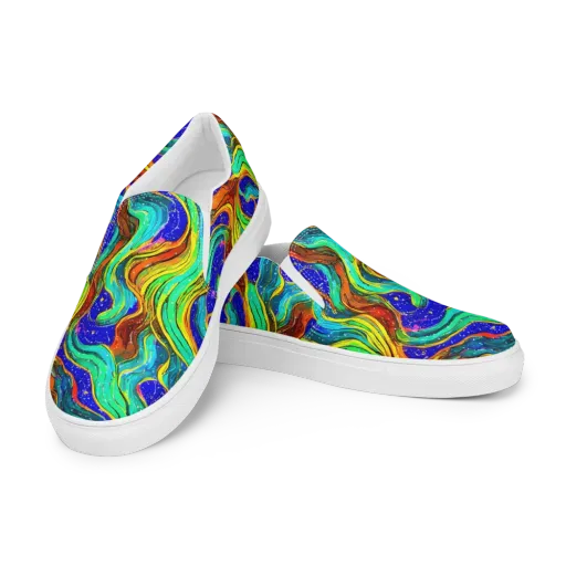 Tidal Technicolor on a Men's Slip-On Canvas Shoes