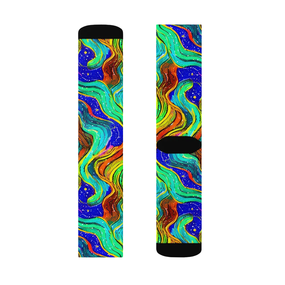 Tidal Technicolor on Socks — Left Sock