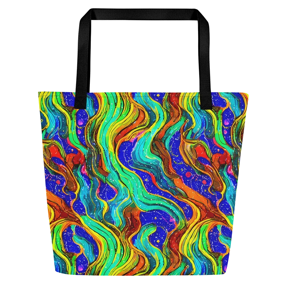 Tidal Technicolor on Large Tote Bag W/ Pocket — Front