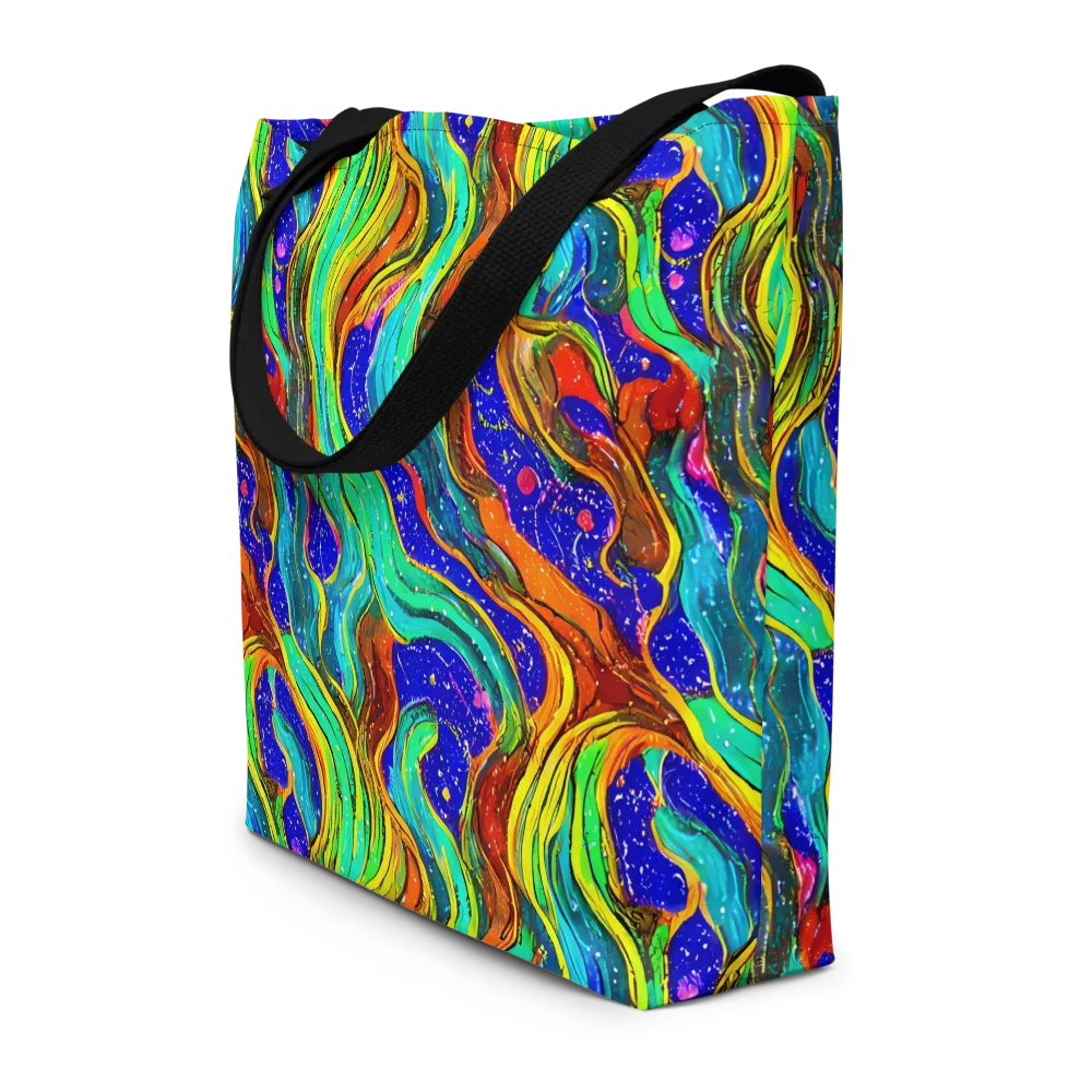 Tidal Technicolor on Large Tote Bag W/ Pocket — Front