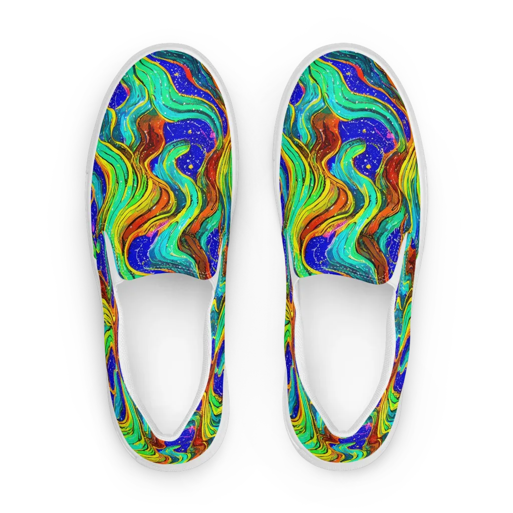 Tidal Technicolor on Women's Slip-On Canvas Shoes — Front