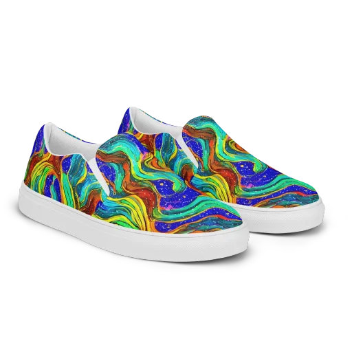Tidal Technicolor on a Women's Slip-On Canvas Shoes