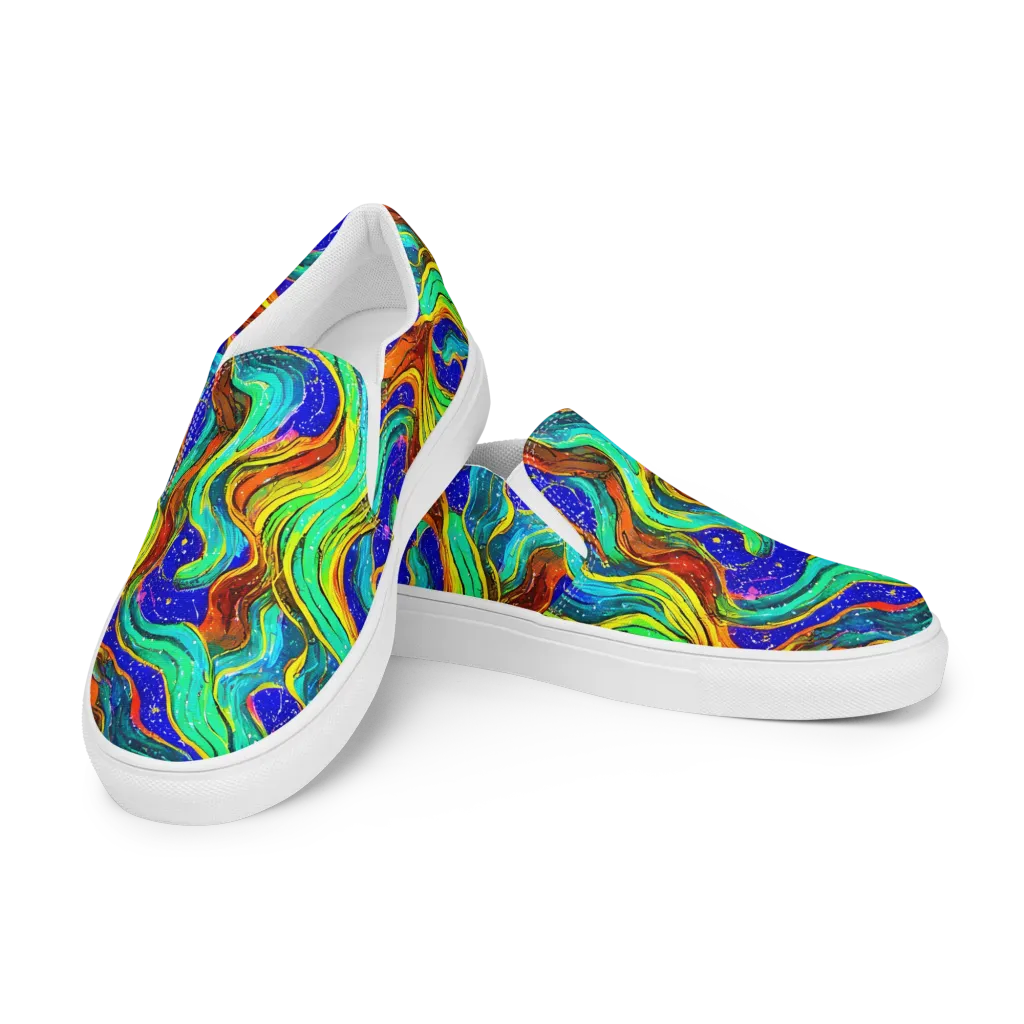 Tidal Technicolor on Women's Slip-On Canvas Shoes — Left Front