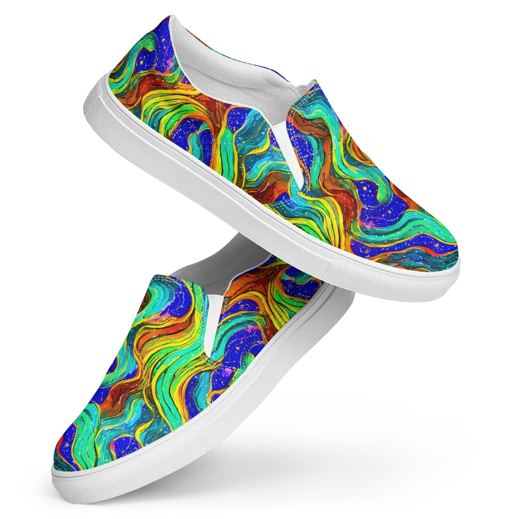 Tidal Technicolor on Women's Slip-On Canvas Shoes — Front