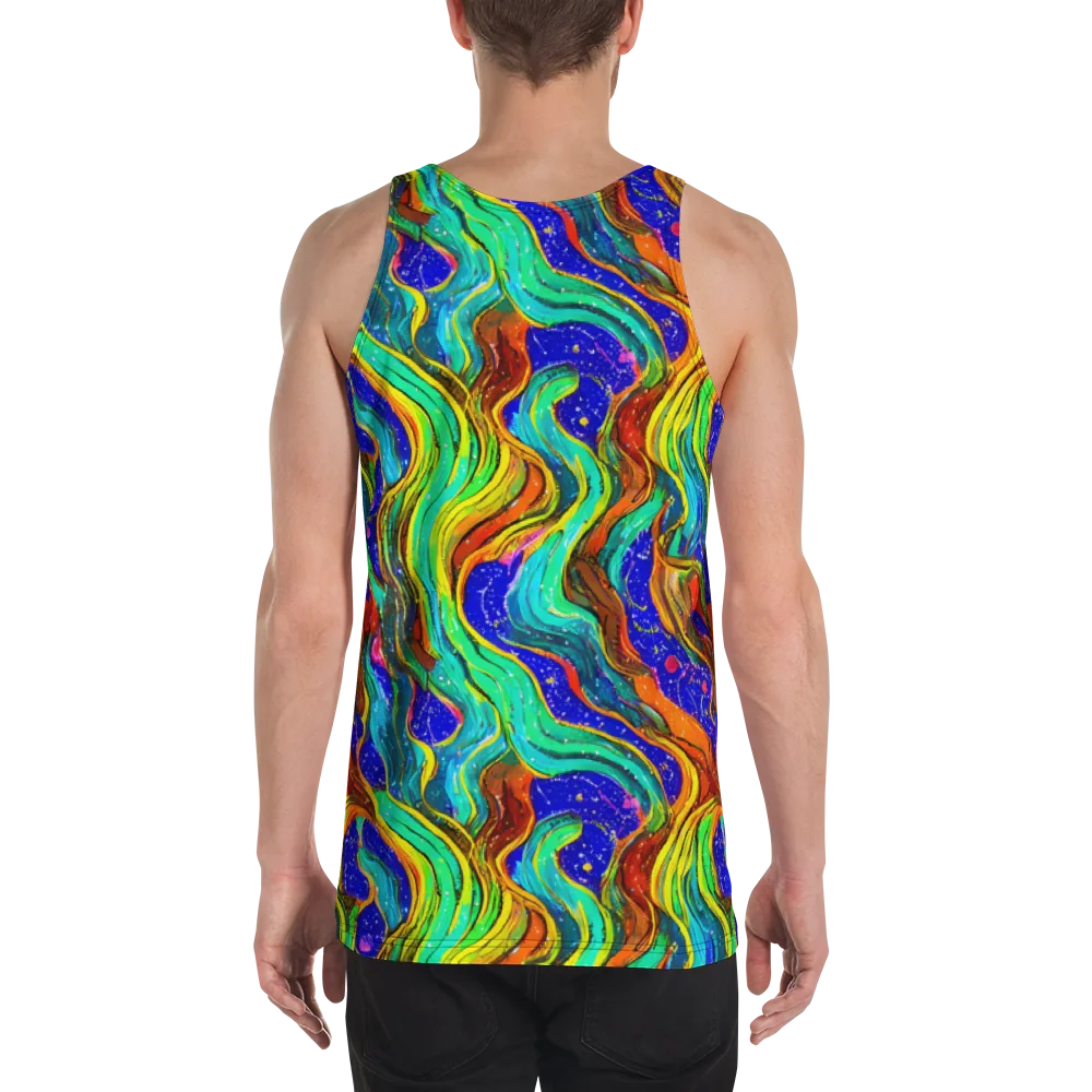 Tidal Technicolor on Men's Tank Top — Back