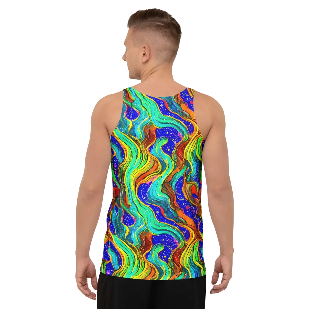 Tidal Technicolor on Men's Tank Top — Back