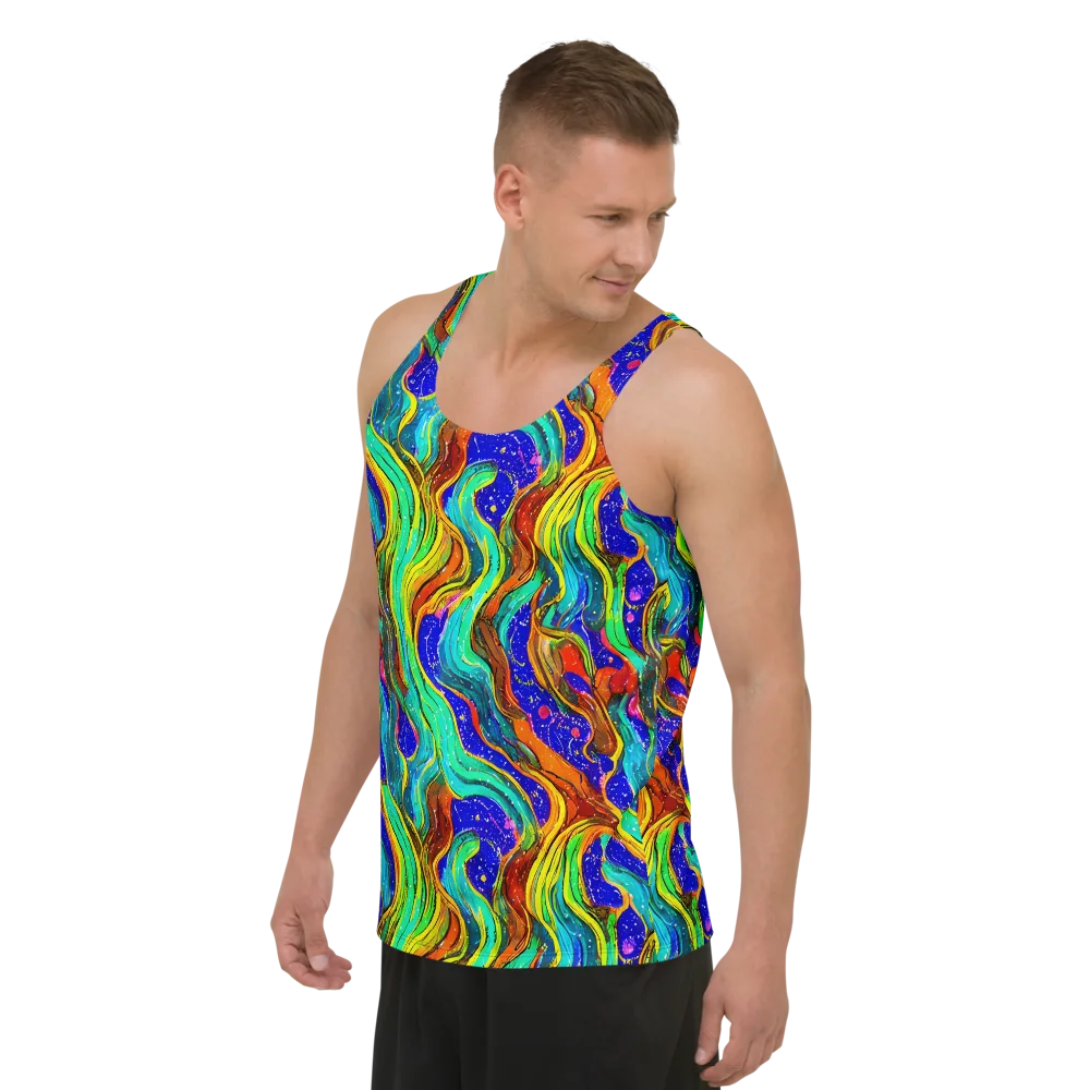 Tidal Technicolor on Men's Tank Top — Left Front