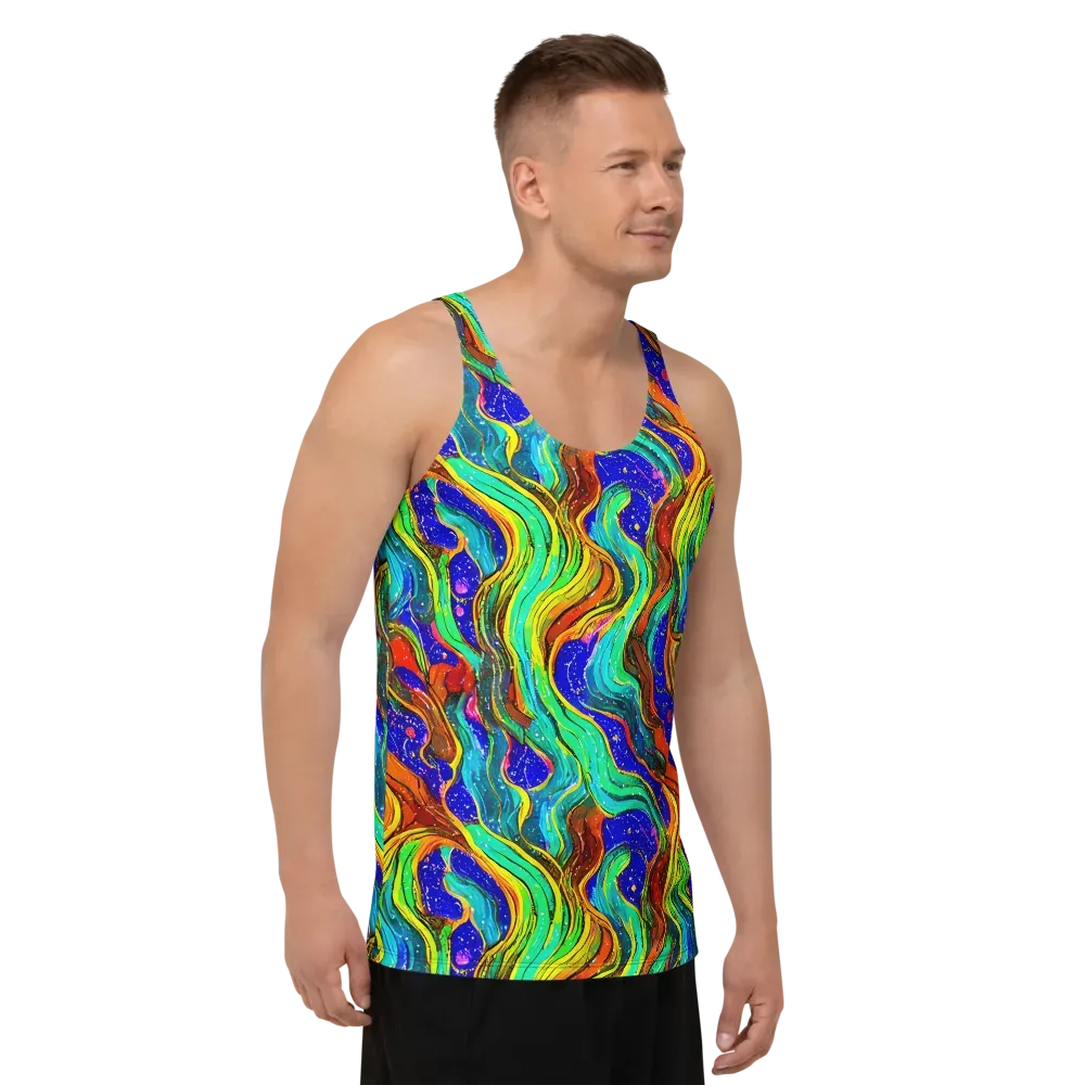 Tidal Technicolor on Men's Tank Top — Right Front