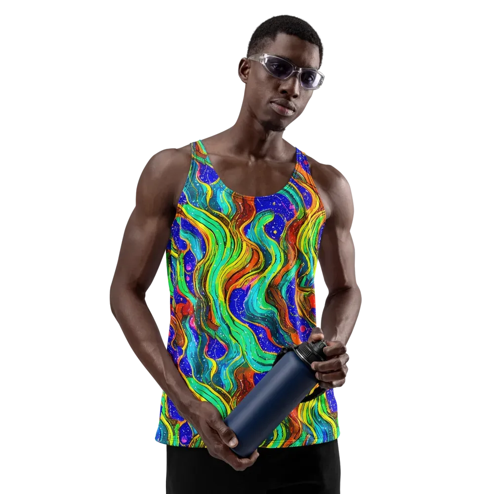 Tidal Technicolor on Men's Tank Top — Front