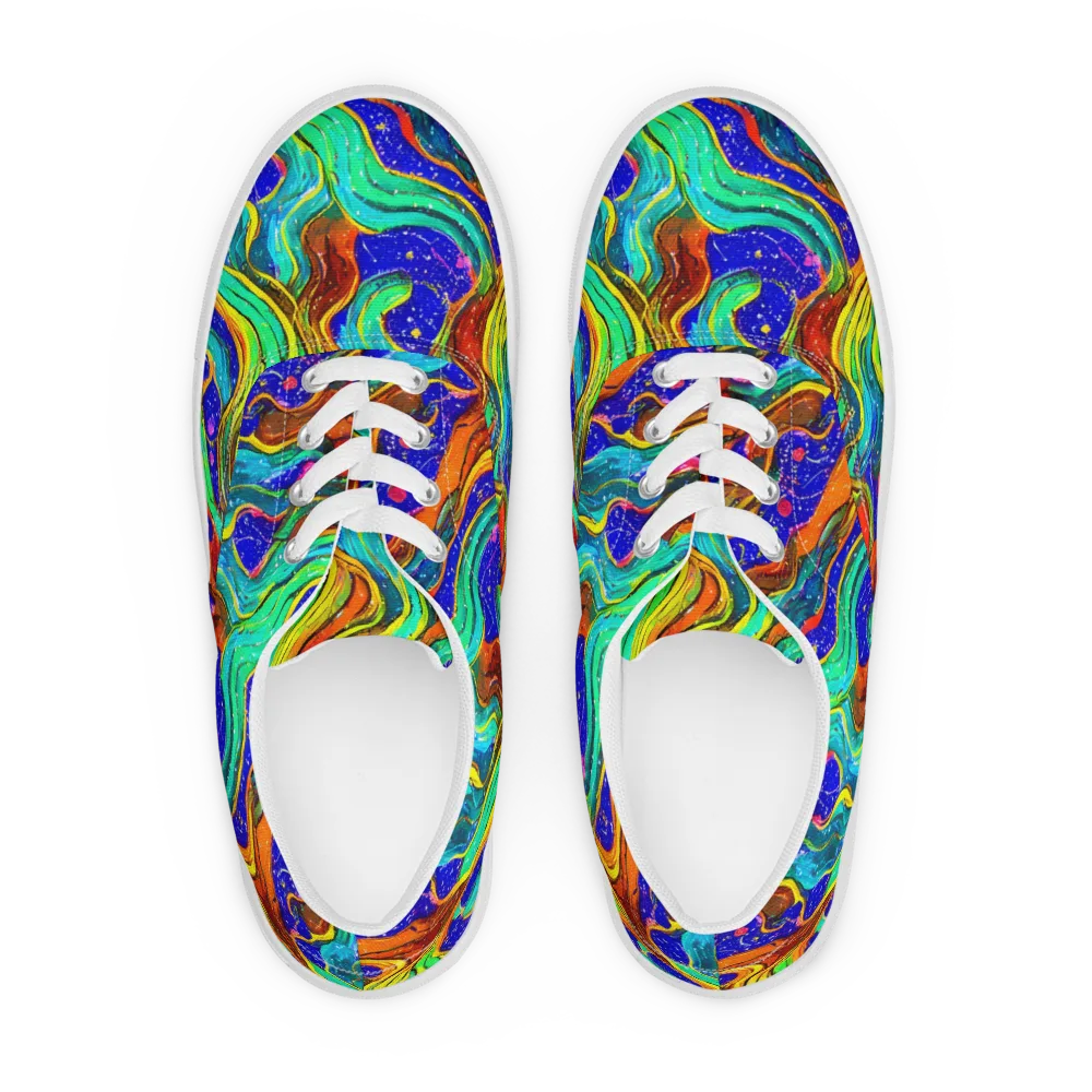 Tidal Technicolor on Men's Lace-Up Canvas Shoes — Front