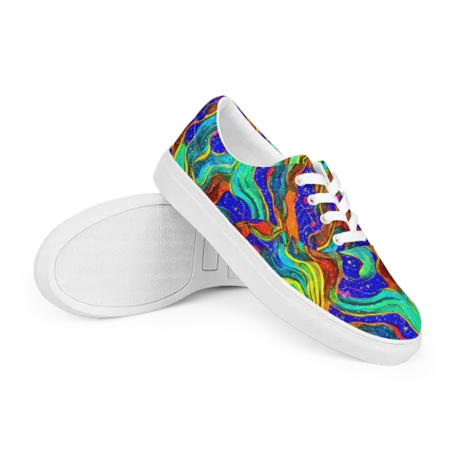 Tidal Technicolor on a Men's Lace-Up Canvas Shoes