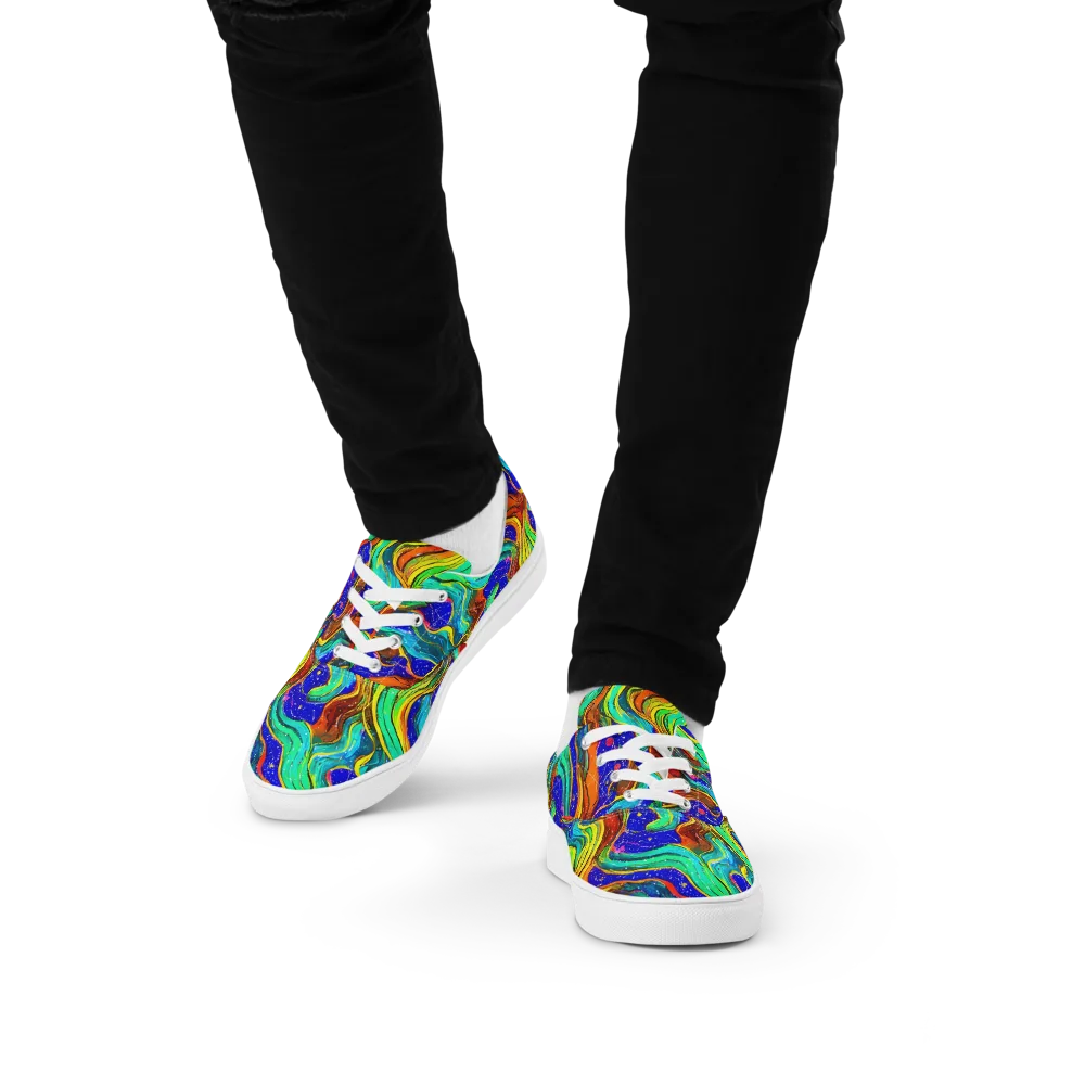 Tidal Technicolor on Men's Lace-Up Canvas Shoes — Front