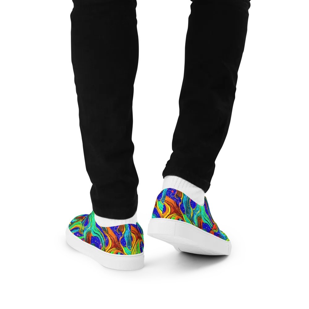 Tidal Technicolor on Men's Lace-Up Canvas Shoes — Back