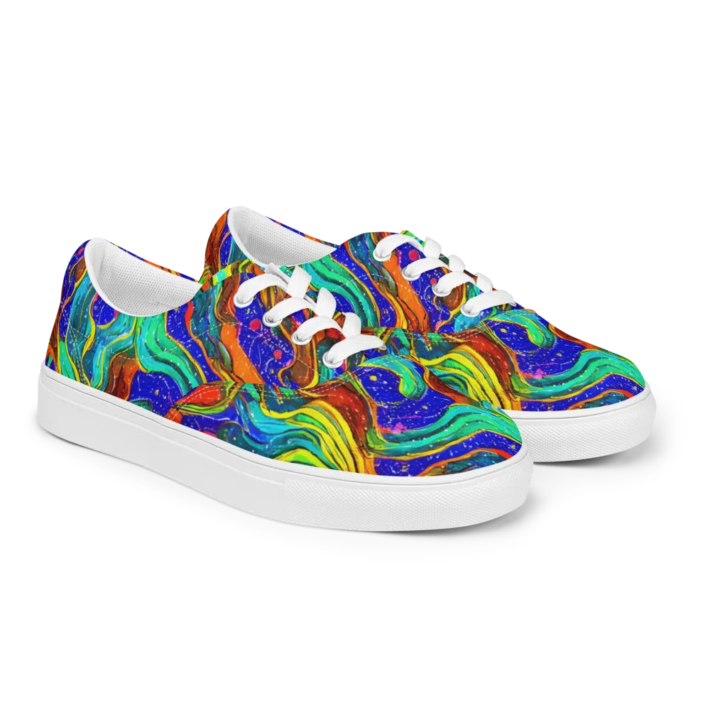 Tidal Technicolor on Men's Lace-Up Canvas Shoes — Right Front