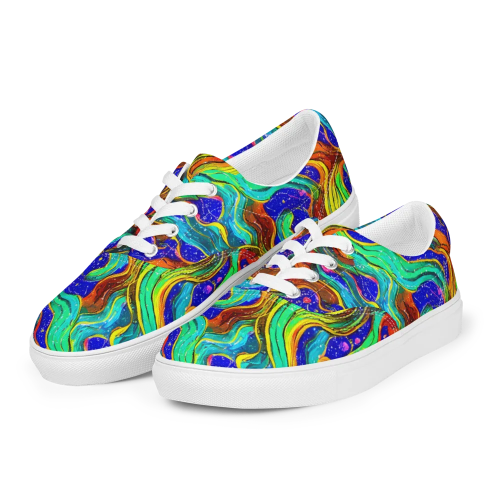Tidal Technicolor on Men's Lace-Up Canvas Shoes — Left Front
