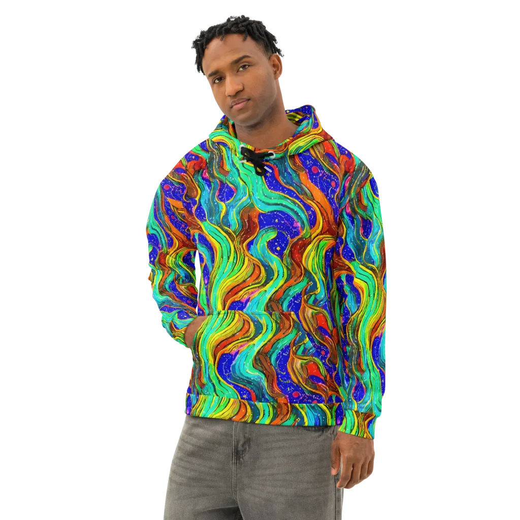 Tidal Technicolor on Cotton Hoodie — Left Front