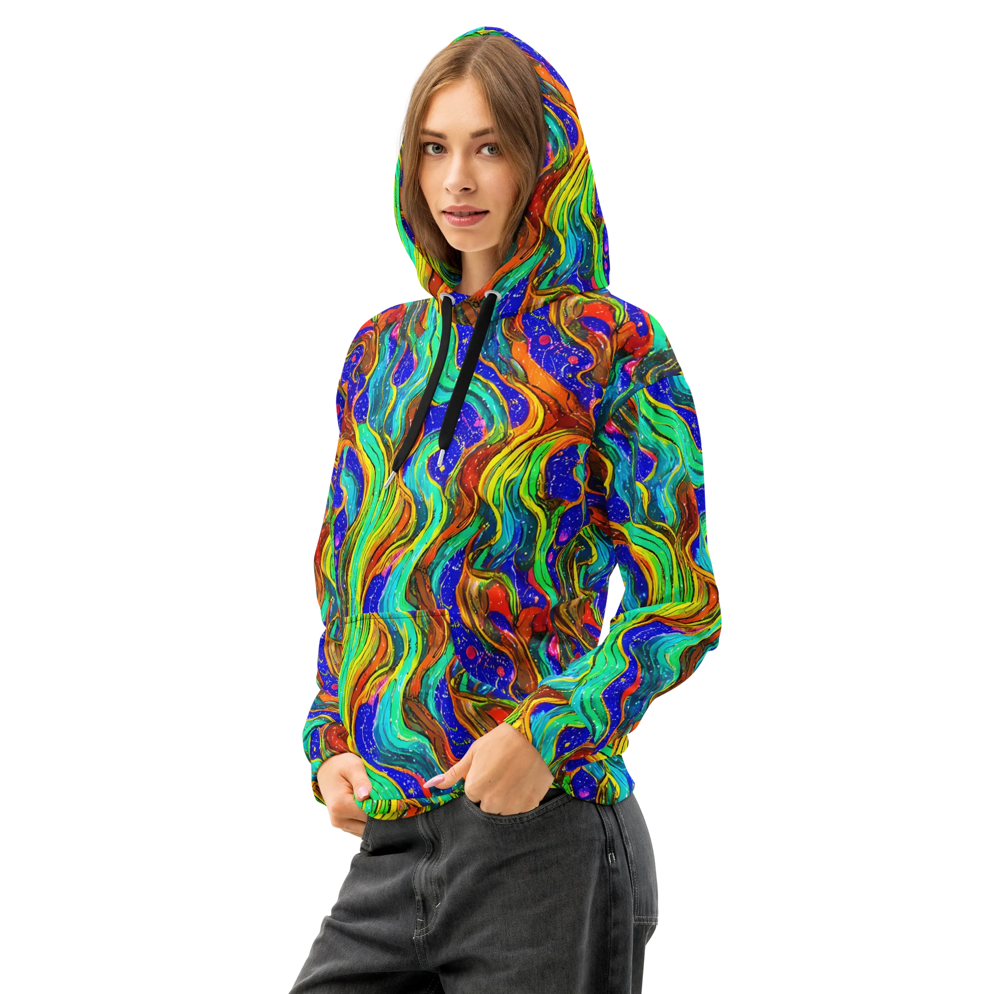 Tidal Technicolor on Cotton Hoodie — Left Front