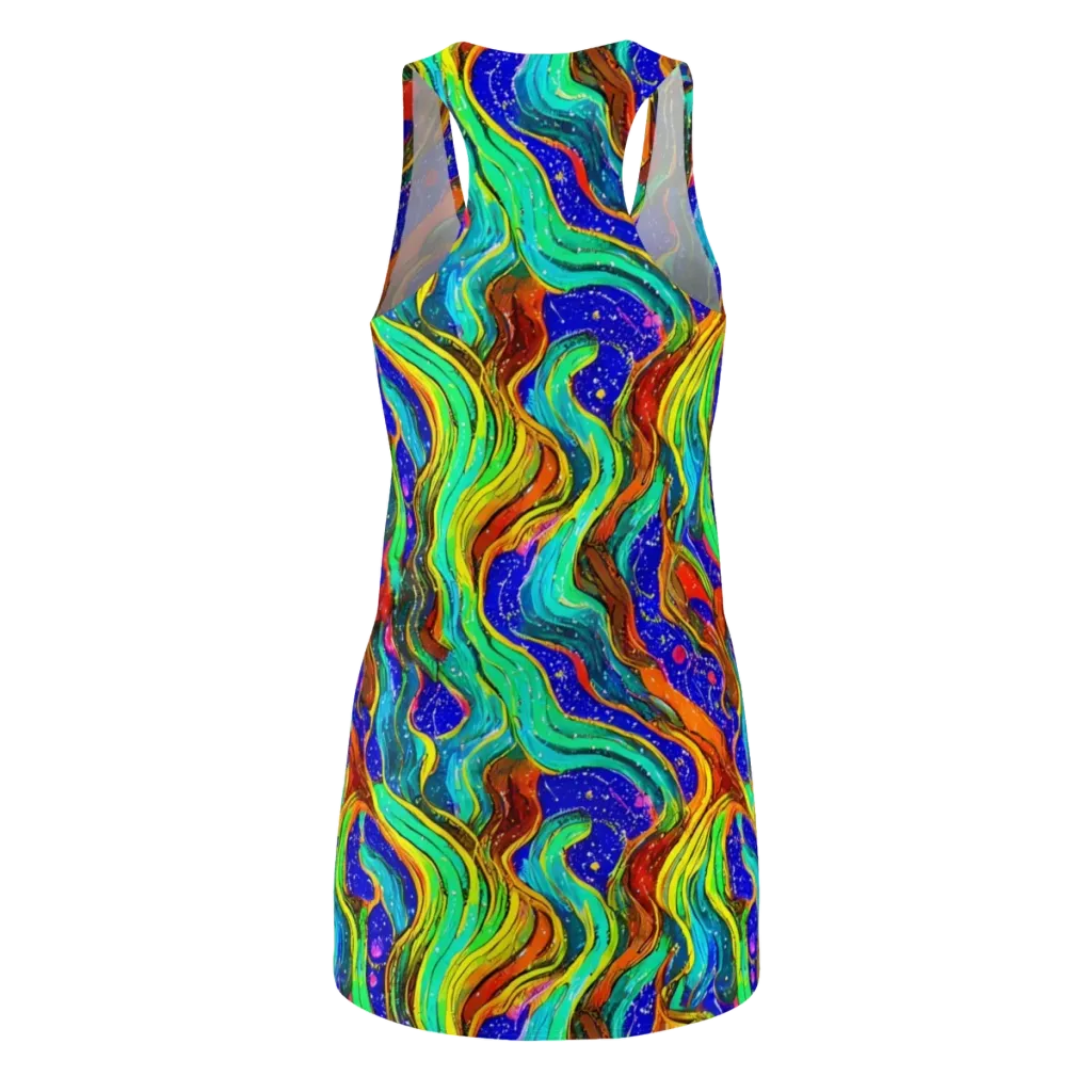 Tidal Technicolor on Racerback Dress — Back
