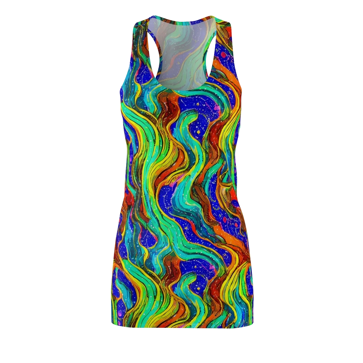 Tidal Technicolor on Racerback Dress — Front