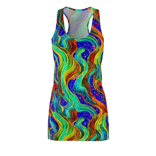 Tidal Technicolor on a Racerback Dress