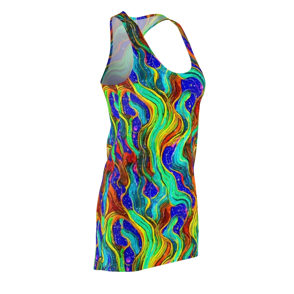 Tidal Technicolor on Racerback Dress — Front Side