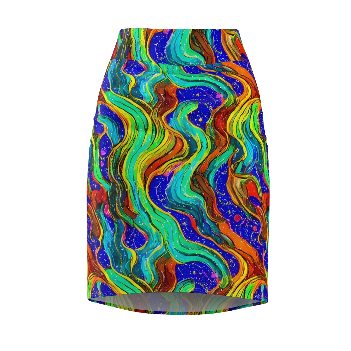 Tidal Technicolor on Pencil Skirt — Front