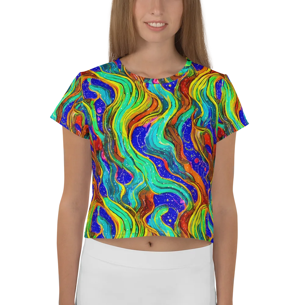 Tidal Technicolor on Crop Tee — Front