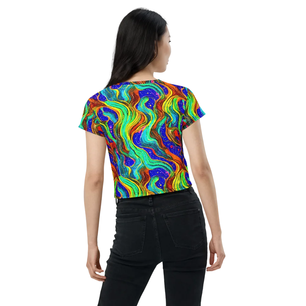 Tidal Technicolor on Crop Tee — Back