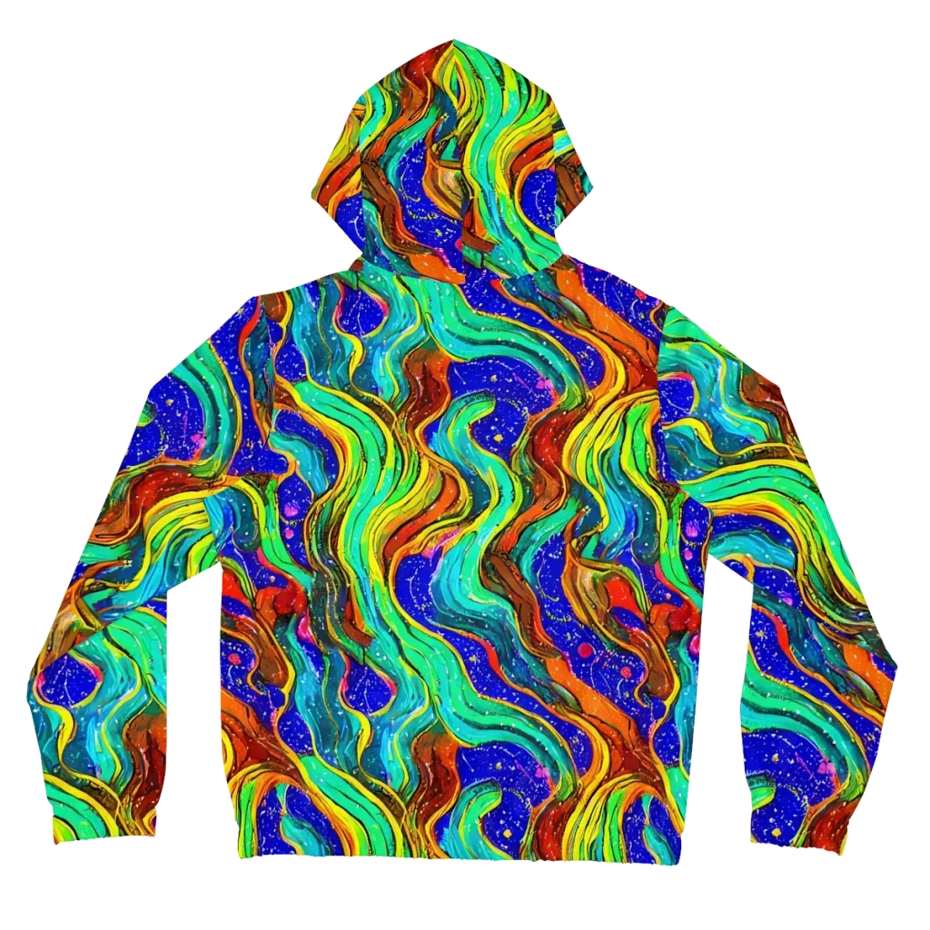 Tidal Technicolor on Women's Full-Zip Hoodie — Back