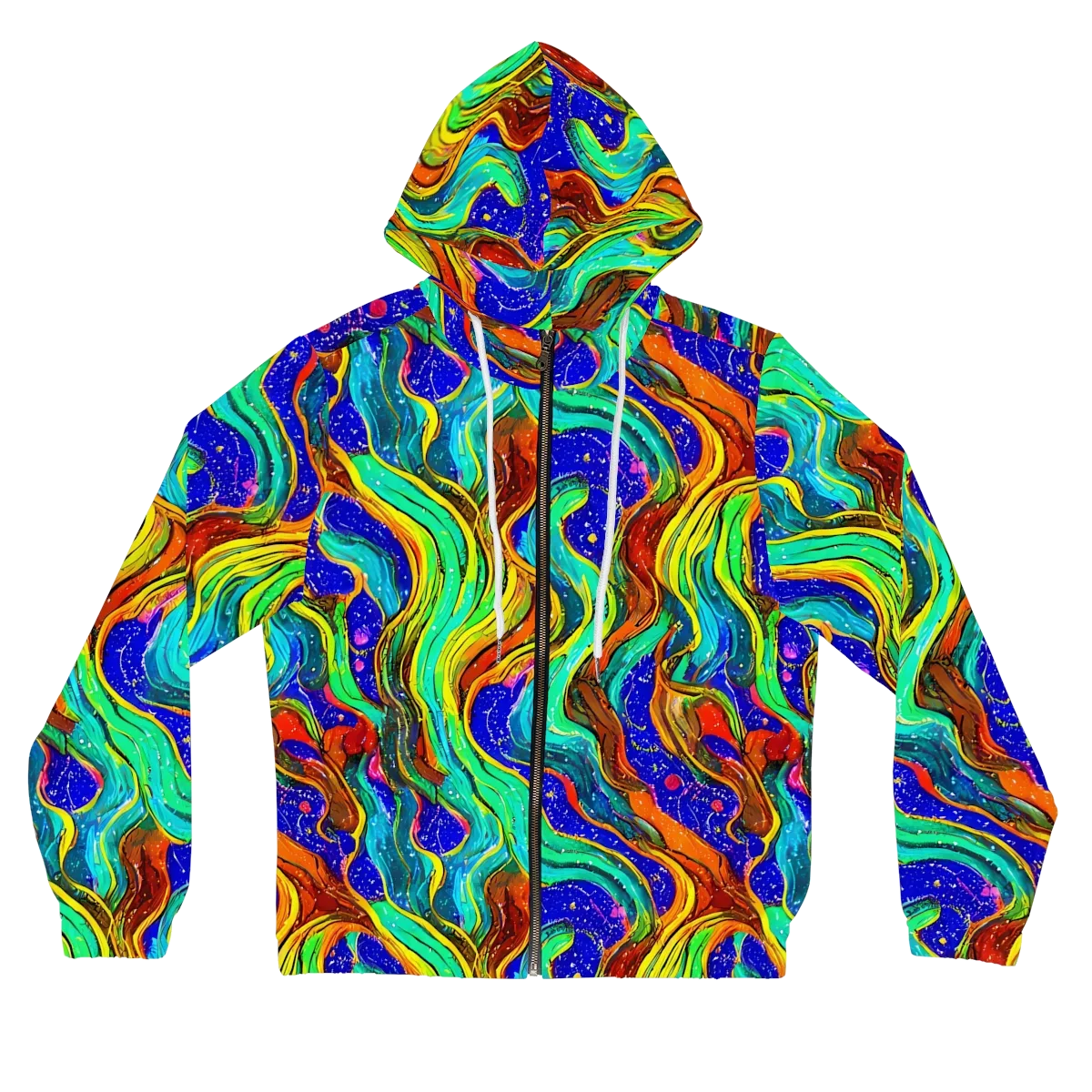 Tidal Technicolor on Women's Full-Zip Hoodie — Front