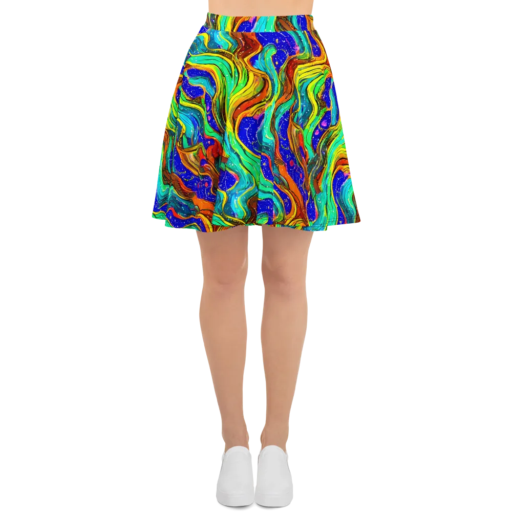 Tidal Technicolor on Skater Skirt — Front