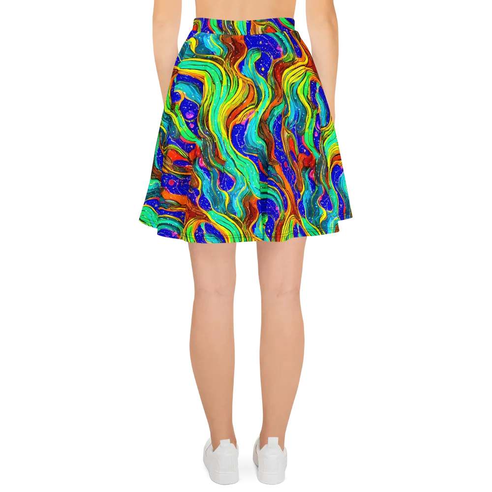 Tidal Technicolor on Skater Skirt — Back