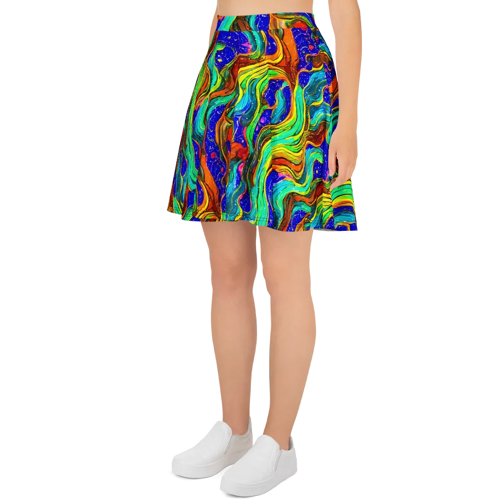Tidal Technicolor on Skater Skirt — Left