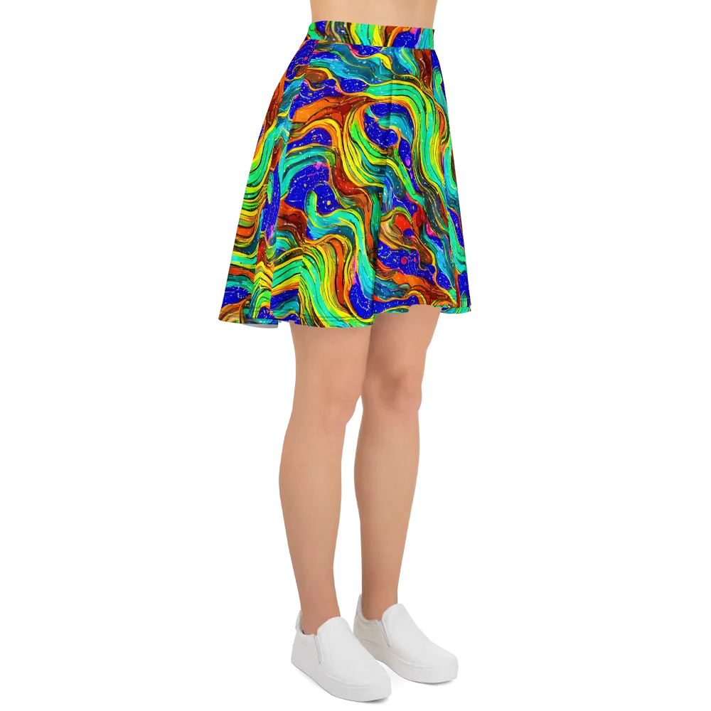 Tidal Technicolor on Skater Skirt — Right