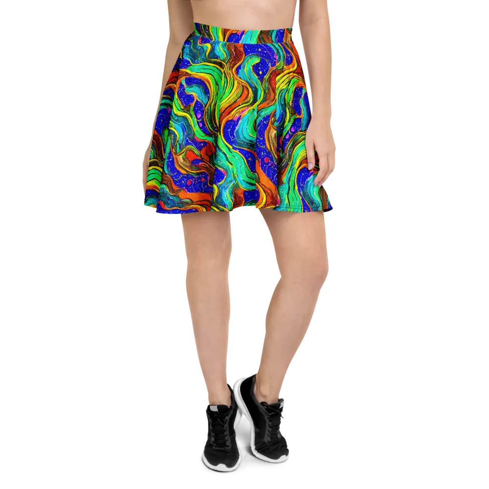 Tidal Technicolor on Skater Skirt — Front