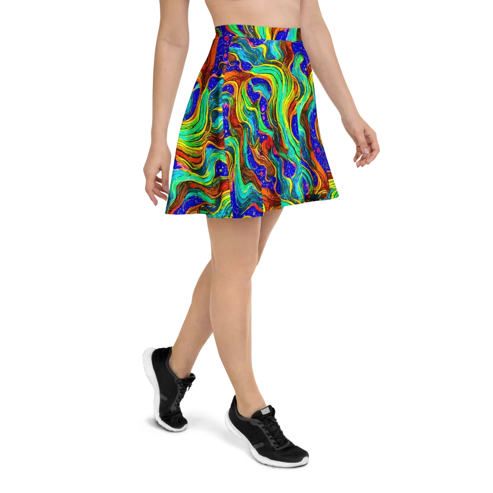 Tidal Technicolor on Skater Skirt — Right