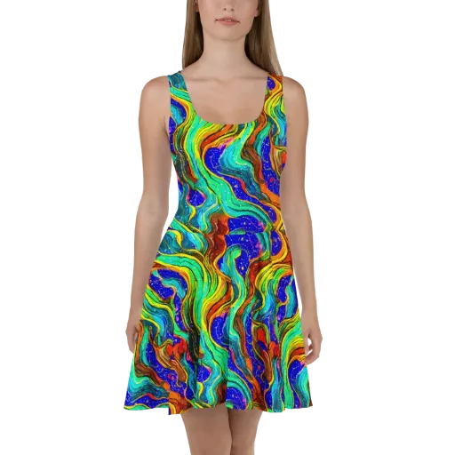 Tidal Technicolor on a Skater Dress