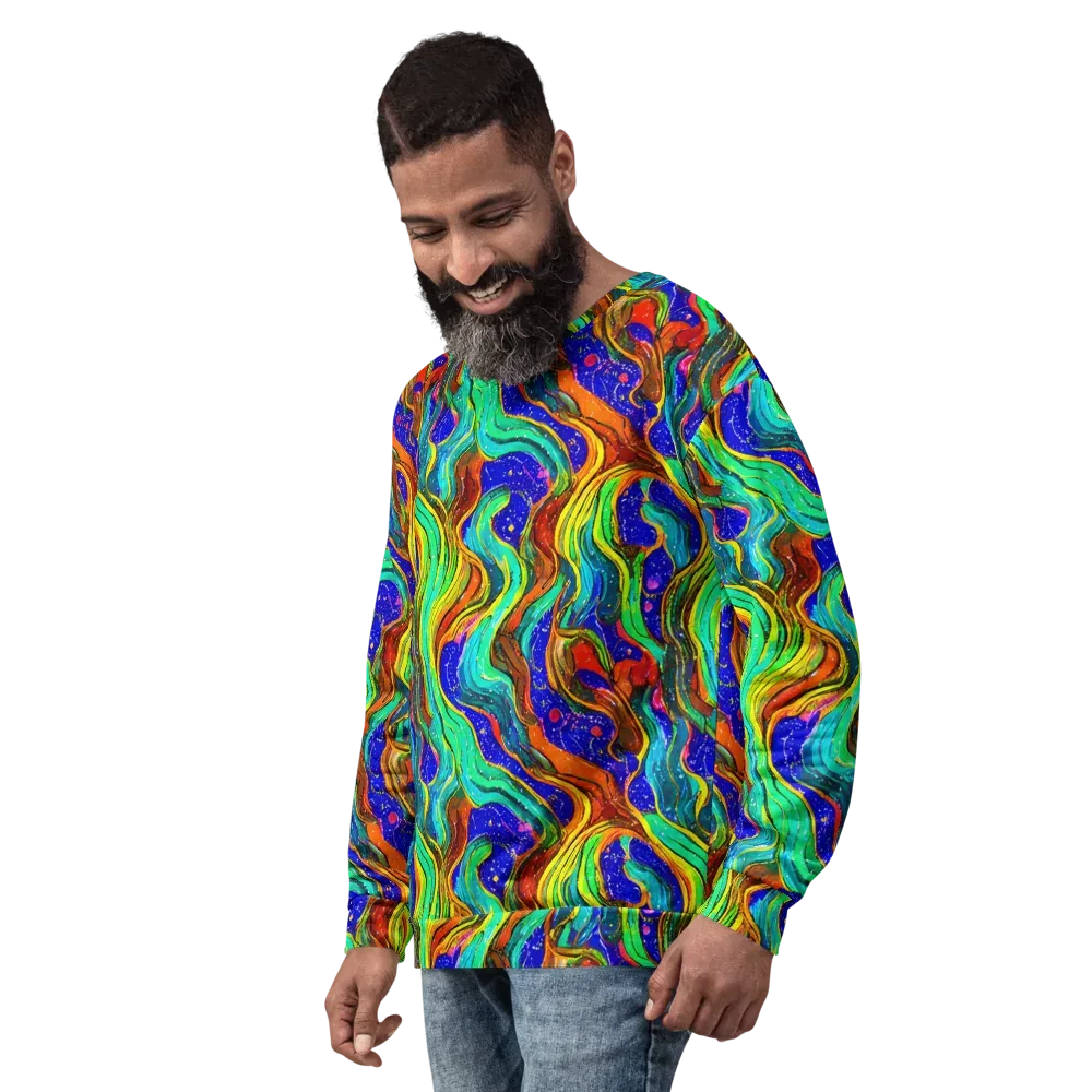 Tidal Technicolor on Sweatshirt — Left Front
