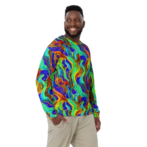 Tidal Technicolor on a Sweatshirt
