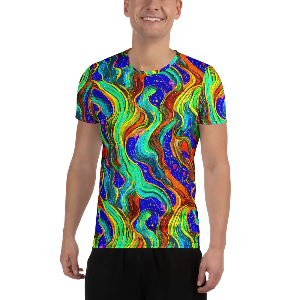 Tidal Technicolor on Men's Athletic T-Shirt — Front
