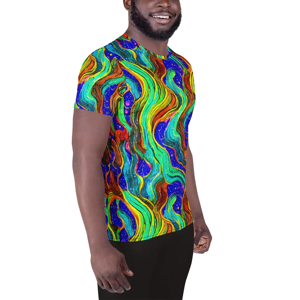 Tidal Technicolor on Men's Athletic T-Shirt — Right